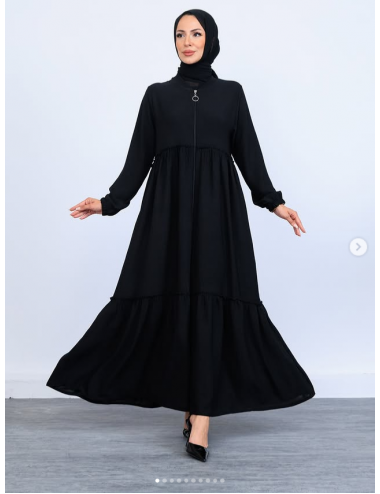 Çift Kat Büzgülü Çift Cepli Mevlana Ferace 